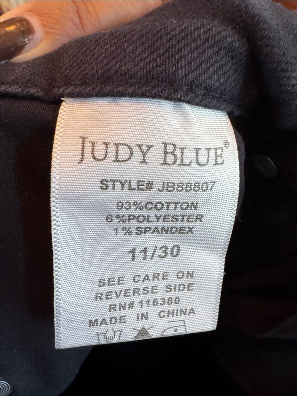 Judy Blue Garment Dyed Navy Wide Leg Crop Jeans (Style JB88807) Size 11/30 - Picture 11 of 12